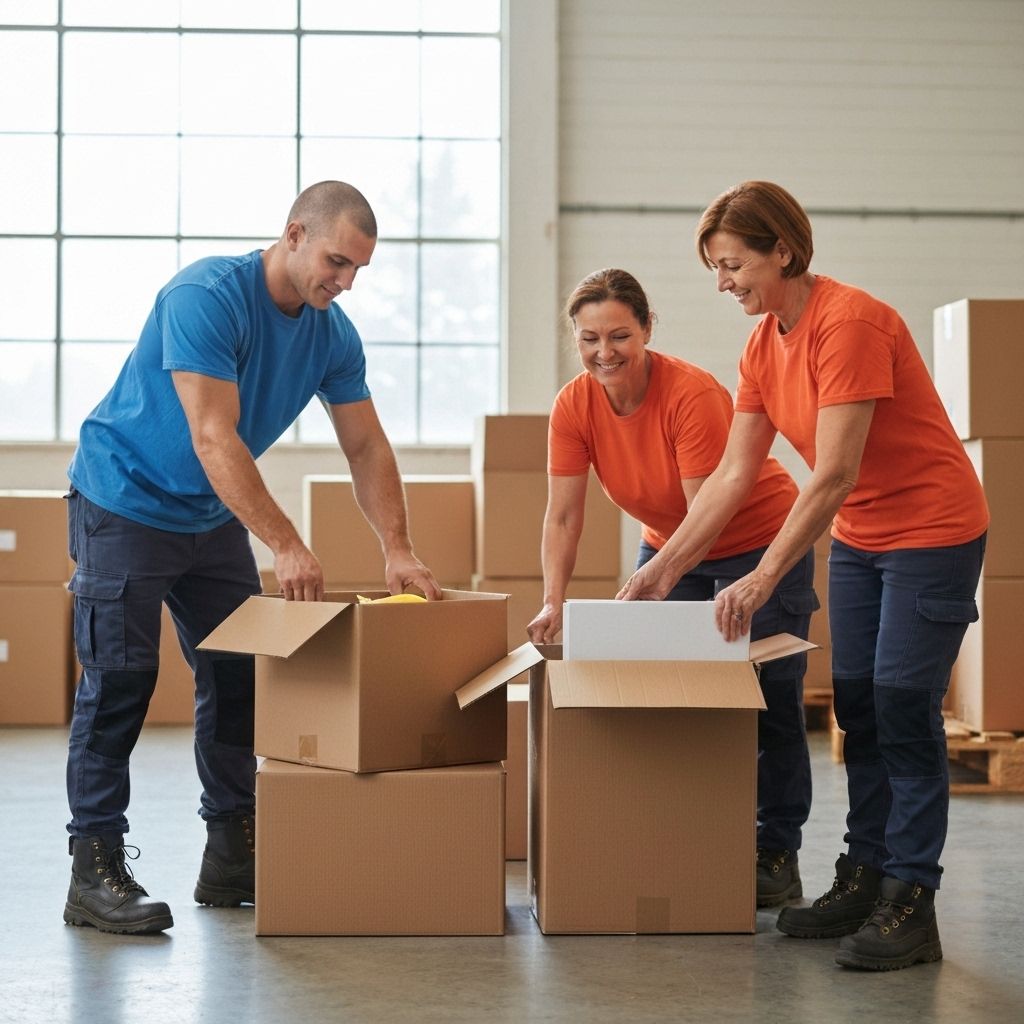 Pune House Shifting team carefully packing boxes