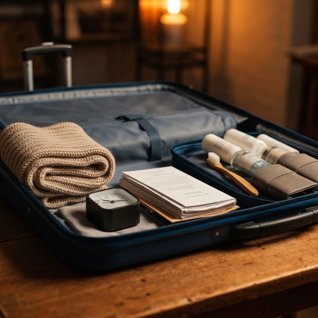 Packing essentials neatly arranged